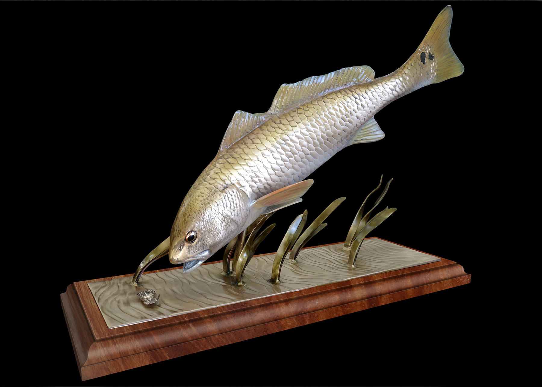 Redfish .24 by Roger Fowler. Bronze, 16" by 22" by 12". Edition 8 of 12.